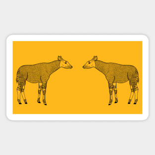 Zebra Giraffes in Love - African animal design Magnet